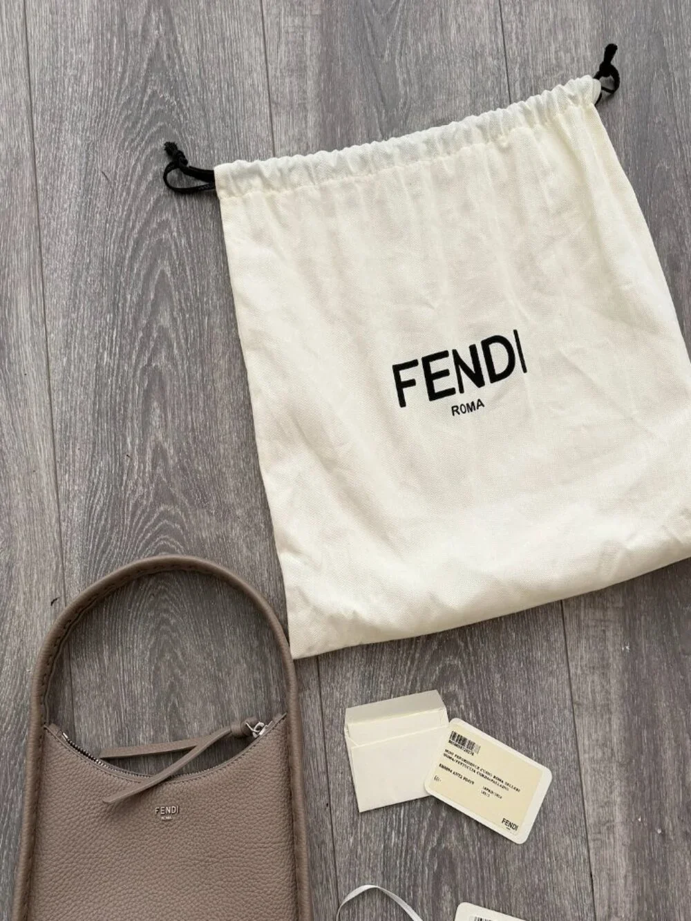 Fendi Mini Fendessence Hobo Taupe - Brand New